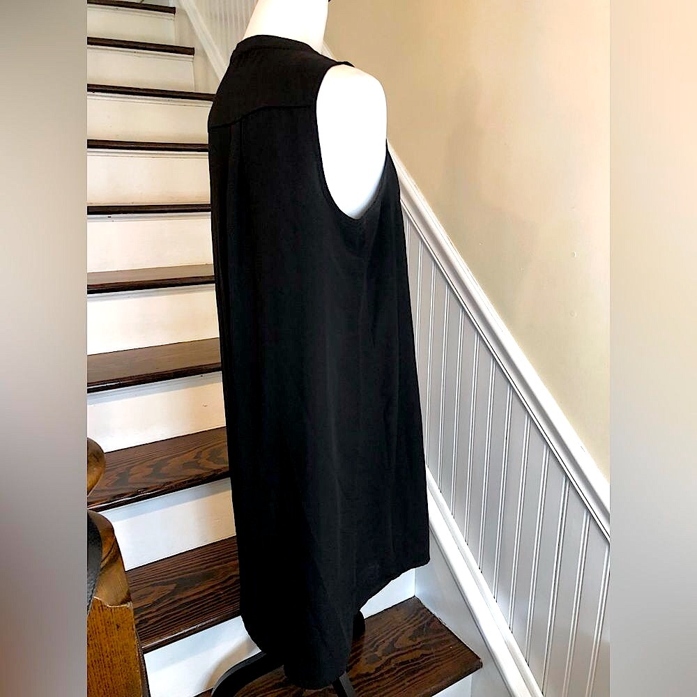 PHILOSOPHY Black Sleeveless V-Neck Shirt Dress Sz Medium - Picture 6 of 13